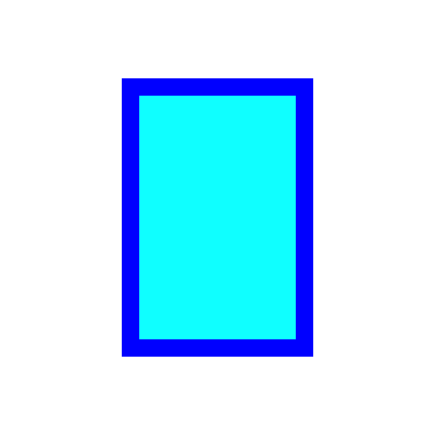 A cyan bar with a blue outline produced by difference compositing on white
